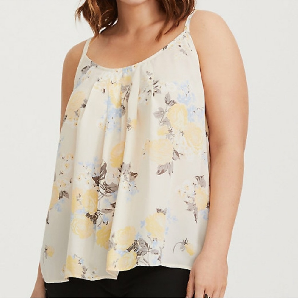 Torrid Sophie Floral Criscross Back Tank